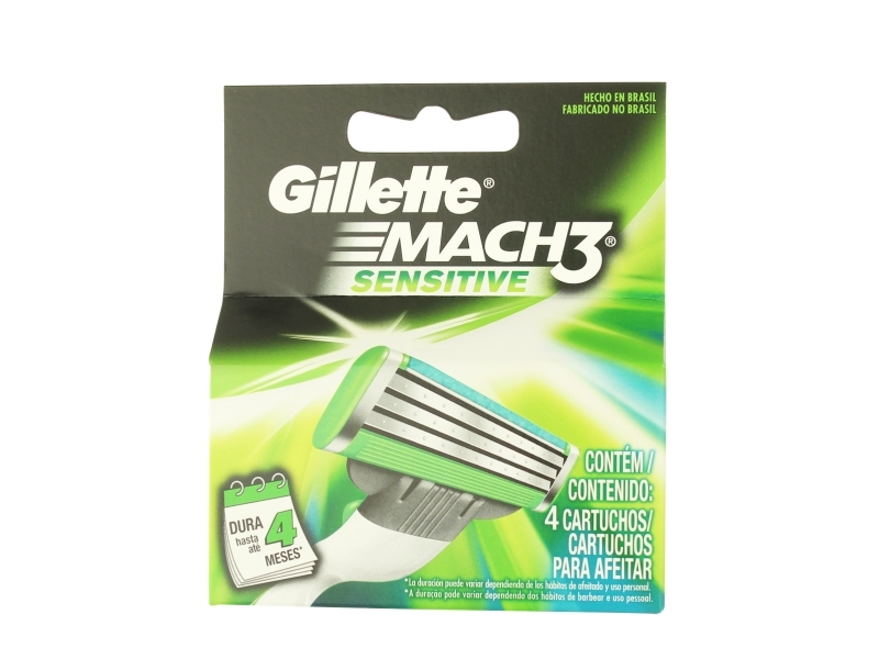 Gillette Mach3 Sensitive náhradní břity 4 ks pro muže