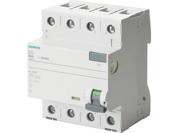 Siemens 5Sv33466kk12 Fi-Sicherheitsschalter 4-Polig 63 A 0,03 A 400 V