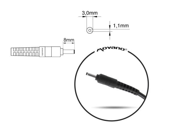 Mitsu 19V 3.42A (3.0X1.1) Oplader / Strømforsyning - Acer Zm/Ace19342c