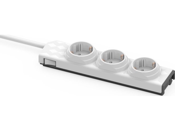 Galia - Allocacoc Powerstrip Modular 3 Lizdai, Usb, Jungiklis Baltas