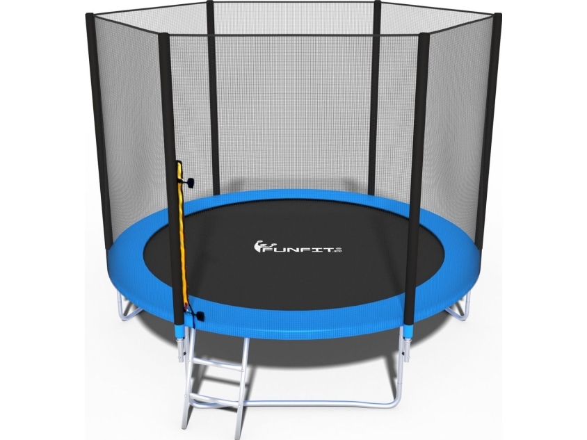 Funfit Garden Trampoline For Children With External Net And 252 Cm Ladder