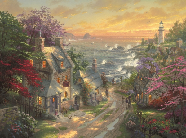 Schmidt Spiele 3000 Teilen - Dörfchen Am Leuchtturm, Thomas Kinkade, 3000 Stück(E), 12 Jahr(E)