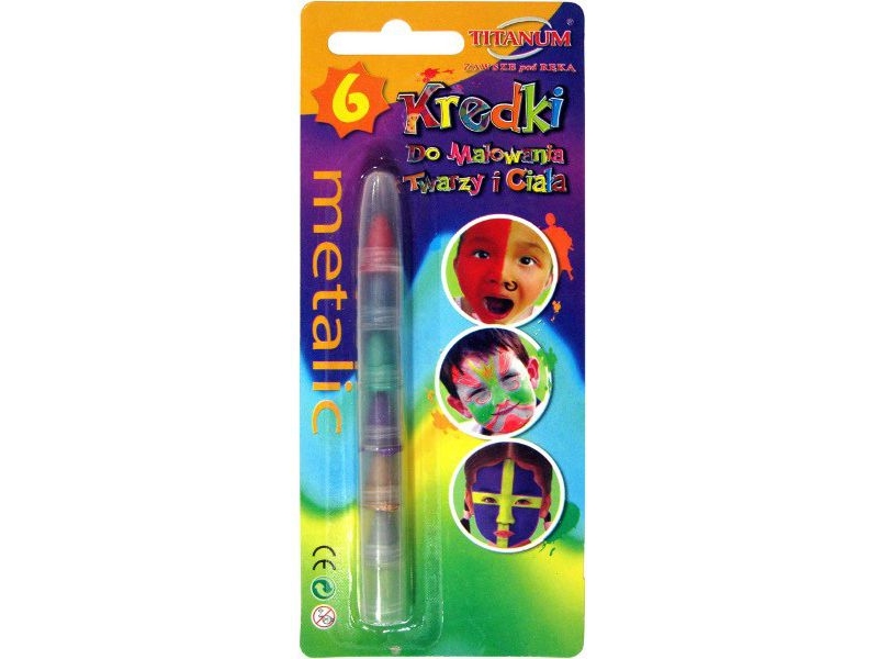 TITANUM face crayons 6 färger metallic | Leksaker - Kreativitet - Ansiktsmålning | GameStuff