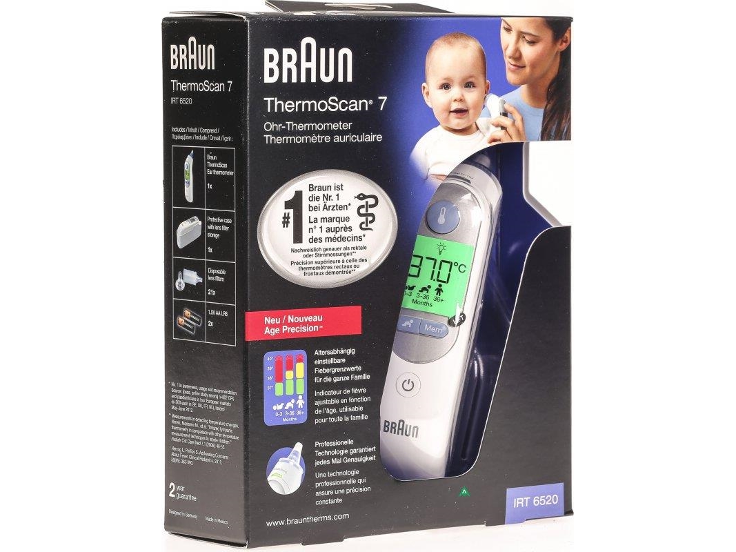 Braun ThermoScan® 7 Age Precision Ear Thermometer IRT6520 Memory function, Measurement time 5 s