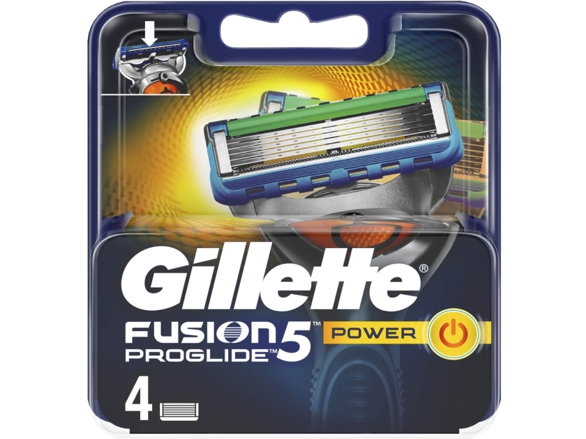 Gillette Fusion ProGlide Power, Män, Gillette, Fusion5 & Fusion5 Power razors, Blå, Silver, 4 styck | Hårvård - Skägg- / Hårtrimmer - Skär för rakapparater | GameStuff