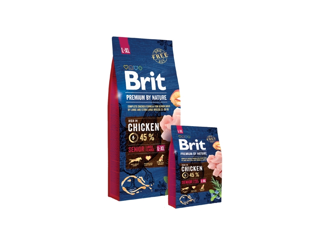 Brit Premium By Nature Senior L+Xl, Senior, Apfel, Huhn, Mais, 15 Kg