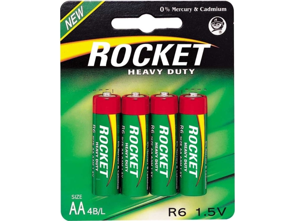 Rocket Bateria Heavy Duty AA / R6 4 szt. | EL Artiklar - Batteri - AA-batterier | GameStuff