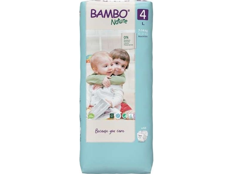 Bambo Nature 4 blöjor, 7-14 kg, 48 st. | Baby & barn - Blöjbyte - Blöja | GameStuff