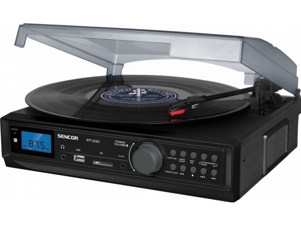 Gramofon Sencor Gramofon cyfrowy tuner fm usb/sd mp3 bt (STT 212U)