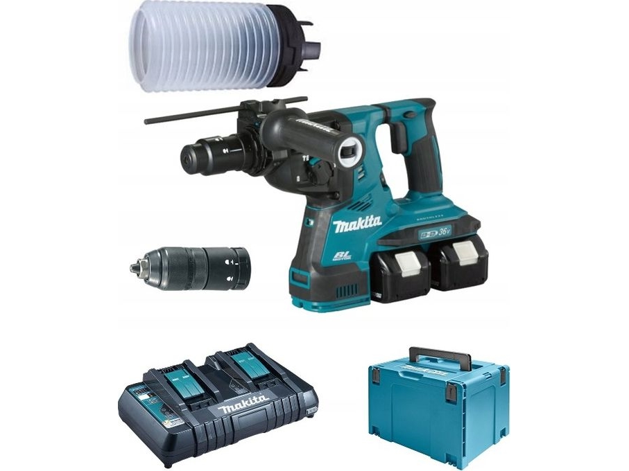 Makita Sds-Plus Borehammer 2X18v 2.9J Avt 2X5.0Ah +Håndtag Dhr283t2ju