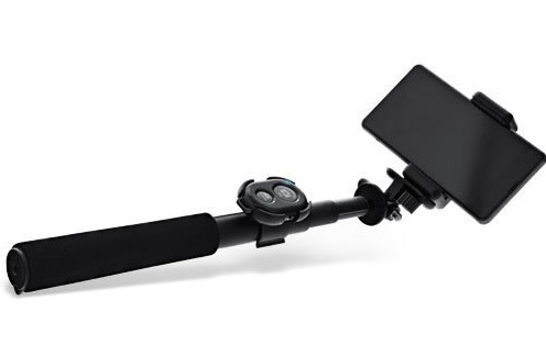 Inline Selfie Stick / Mini Handy Stativ, Bluetooth Funkauslöser, Teleskop, Schwarz, 102 G