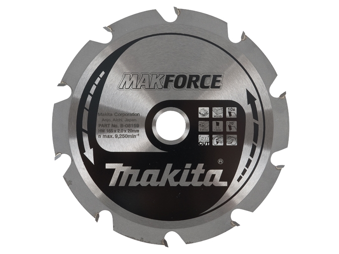 Makforce 165X20mm 10-Tooth Woodshape Savklinge