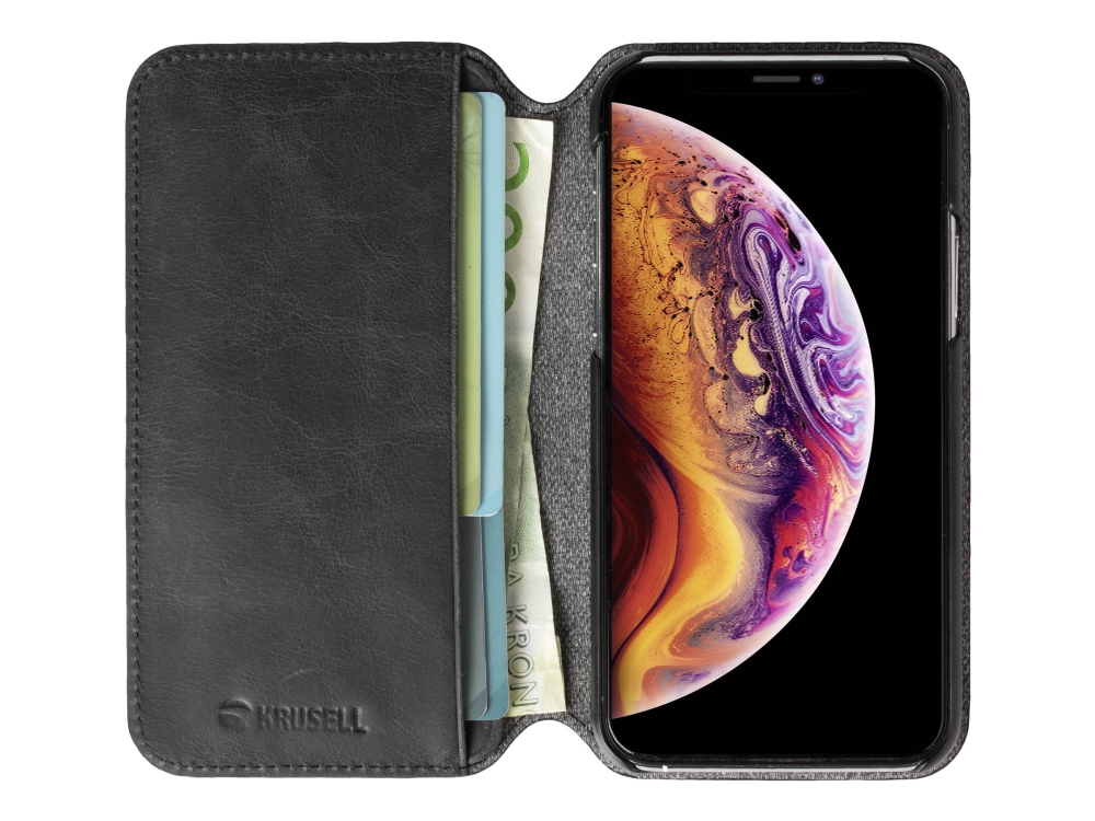 Krusell Schwarzes Handyhüllen-Portemonnaie Iphone 11 Pro Max