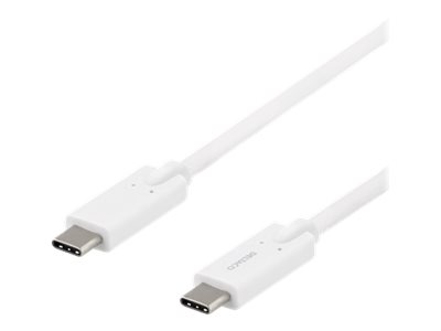Deltaco - Usb-Kabel - 24 Pin Usb-C (Han) Til 24 Pin Usb-C (Han) - 5 A - 2 M - Hvid