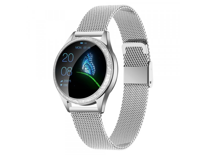Oro Smart Crystal Smartwatch, Silber Mit Glänzender Lünette