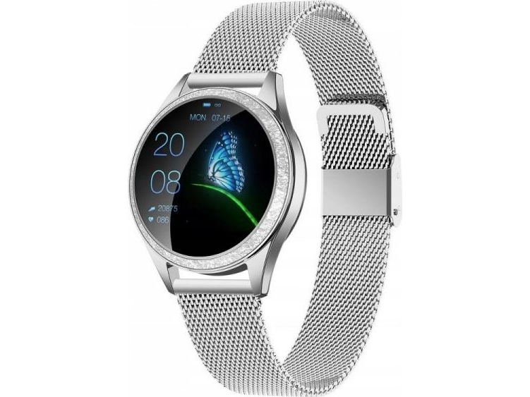 Oro Smart Crystal Smartwatch, Silber Mit Glänzender Lünette