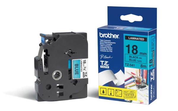 Brother - Sort, Blå - Rulle (1,8 Cm X 8 M) 1 Kassette Lamineret Bånd - For P-Touch Pt-1650, 18, 1830, 1880, 1950, 1960, 2100, 2110, 2430, 2700, 27