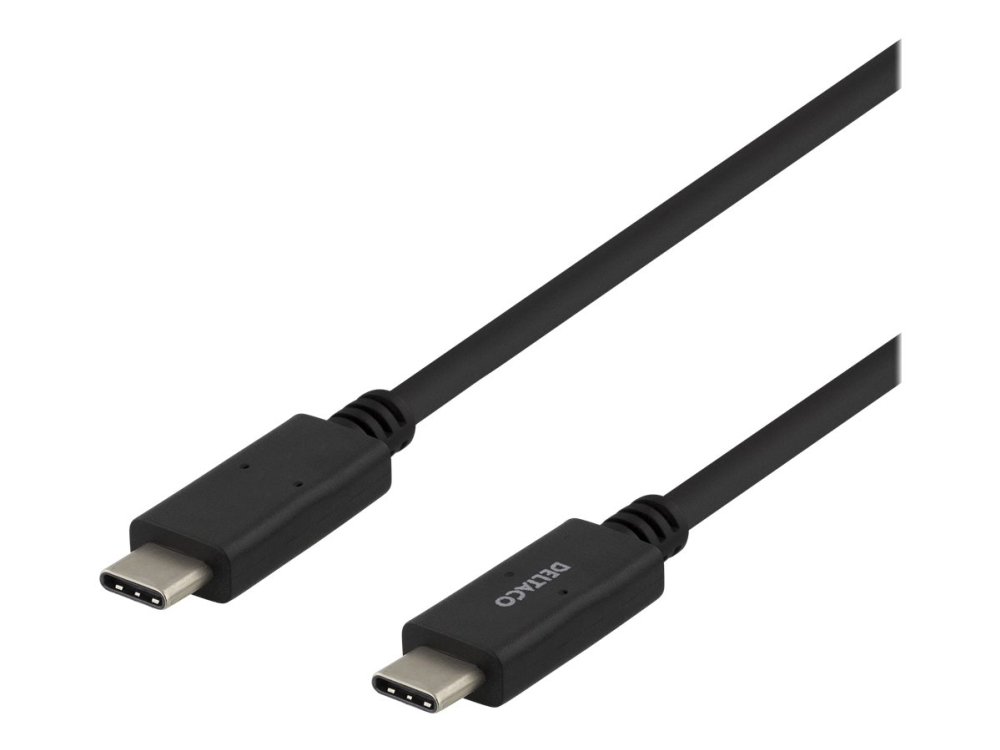 Deltaco - Usb-Kabel - Usb-C (Han) Til Usb-C (Han) - Usb 2.0 - 3 A - 3 M - Sort