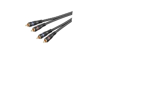 Goobay 50119, 2 X Rca, Männlich, 2 X Rca, Männlich, 3 M, Schwarz