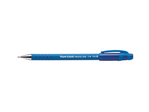 Papermate Flexgrip Ultra, Klämma, Kulspetspenna, pinnformad, Blå, 12 styck, Medium | Skrivredskap - Kulspetspennor & Reservoarpennor - Kulspetspennor med tryckknapp | GameStuff