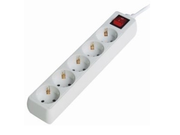 Gembird Surge Protector 5X, 5 Ac-Ausgänge, Weiß, Ce, Gs, 55 Mm, 85 Mm, 340 Mm