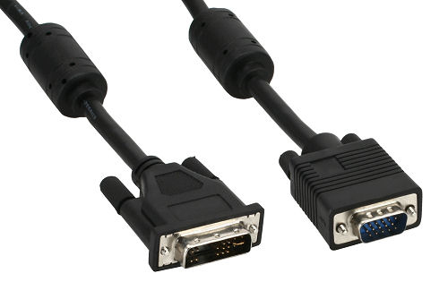 Inline Dvi-A Kabel, Analog 12+5 Stecker Auf 15Pol Hd Stecker Vga, 2M, 2 M, Dvi-A, D-Sub (Db-25), Schwarz, Stecker/Stecker, 216 G