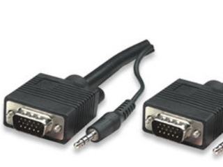 Manhattan Svga Audio Cable, 4,5 M, Vga (D-Sub) + 3.5Mm, Vga (D-Sub) + 3.5Mm, Nickel, Schwarz, Männlich/Männlich
