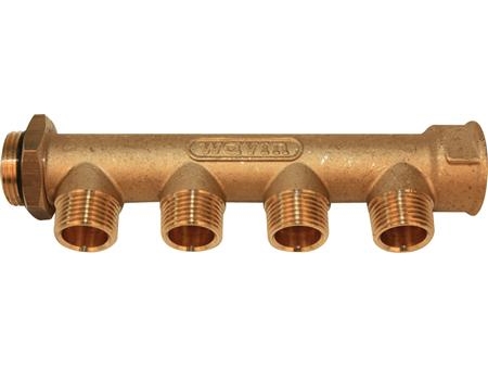 Wavin 3/4" Verteilerrohr M/ Kappe. 4 Abgänge 1/2"