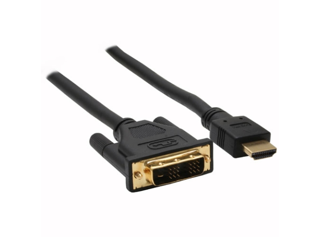Inline Hdmi-Dvi Kabel, Vergoldete Kontakte, Hdmi St Auf Dvi 18+1 St, 0,5M, 0,5 M, Hdmi, Dvi-D, Gold, 4,95 Gbit/S, Schwarz