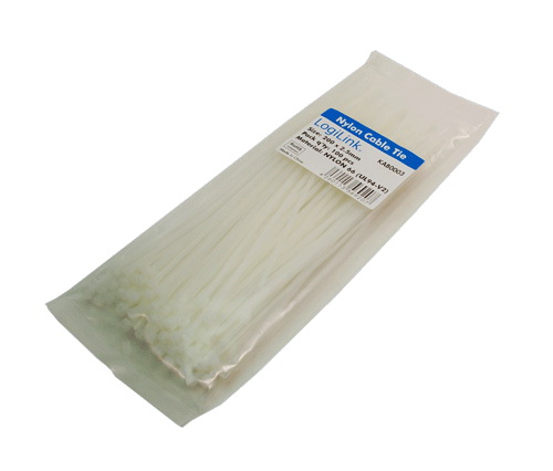 Logilink Kab0003, Nylon, Weiß, 200 Mm, 2,5 Mm, 100 Stück(E)