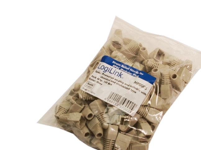 LogiLink RJ45 plug strain relief boot 5.8 mm grey (100 Pack)
