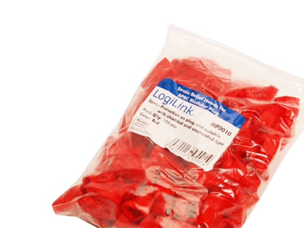 LogiLink MP0010, Kabelmuffe, Rød, RJ-45, 100 stk