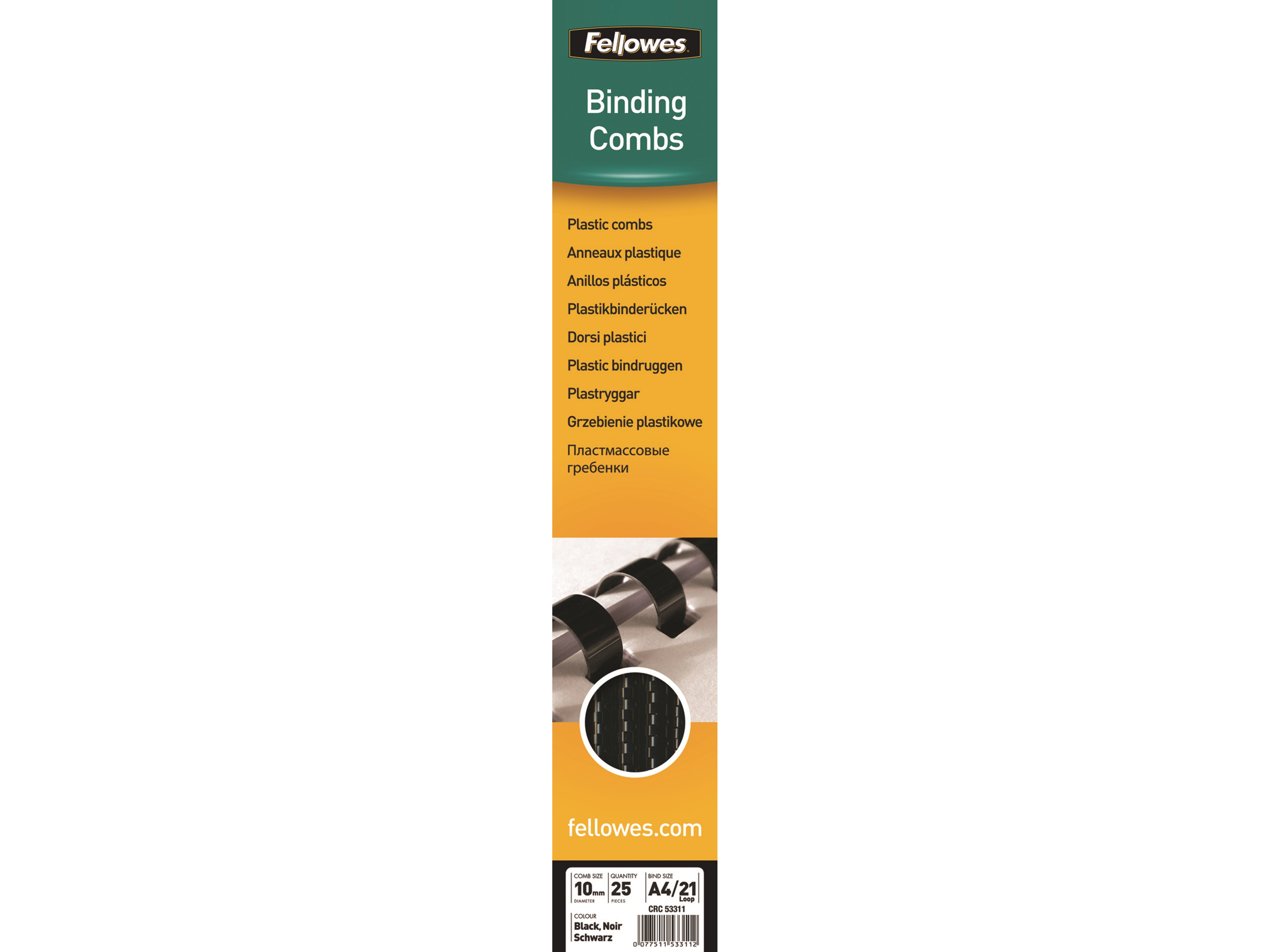 Fellowes 5331102, Sort, 55 Ark, Pvc, A4, 25 Stk, 10 Mm