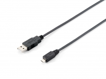 Equip Usb 2.0 A Auf Micro-B Kabel, 1.0M , M/M, Schwarz, 1 M, Usb A, Micro-Usb B, Usb 2.0, Männlich/Männlich, Schwarz