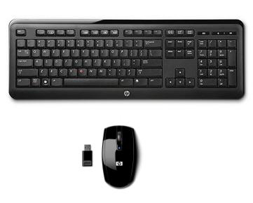 Hp 640985-031, Fuld Størrelse (100 %), Trådløs, Rf Trådløst, Qwerty, Sort, Mus Inkluderet