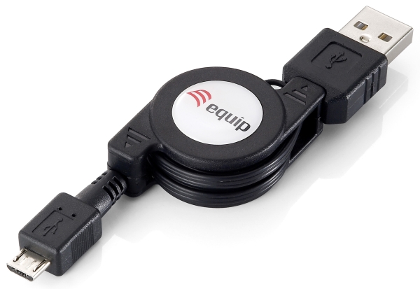 Equip 128595, 1 M, Usb A, Micro-Usb B, Usb 2.0, Hanstik/Hanstik, Sort