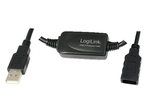 Logilink 10M Usb - Usb 2.0 M/F, 10 M, Usb A, Usb A, Usb 2.0, Hanstik/Hunstik, Sort