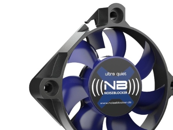 Noiseblocker BlackSilentFan XS-2, tuuletin, 5 cm, 4000 rpm, 21,1 dB, 8,9 kubikfod/min., Sort, Blå