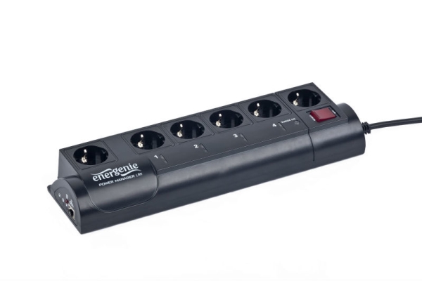 Gembird Eg-Pms2, 375 J, 6 Ac-Ausgänge, Typ F, 250 V, 50 - 60 Hz, 10 A