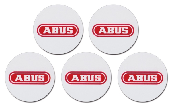 ABUS AZ5502, Klistermärke med närhetschip, Röd, Vit, 5 styck, 25 mm, 0,5 mm, 10 g | Datorer & Surfplattor - Servertillbehör - Övriga tillbehör | GameStuff