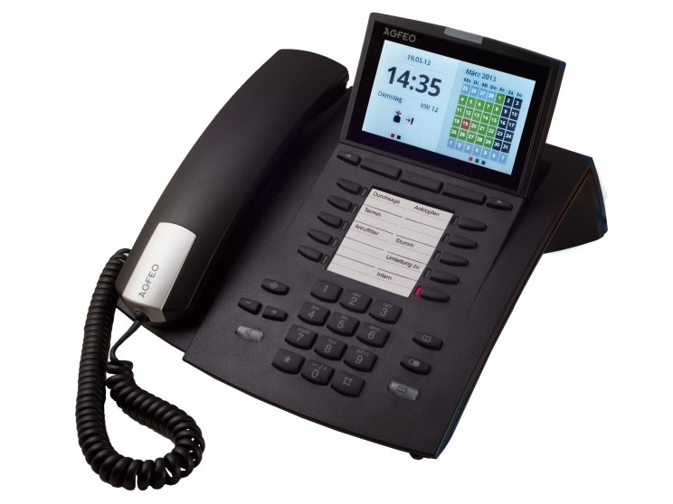 Agfeo St 45, Analoges Telefon, 1000 Eintragungen, Anrufer-Identifikation, Schwarz