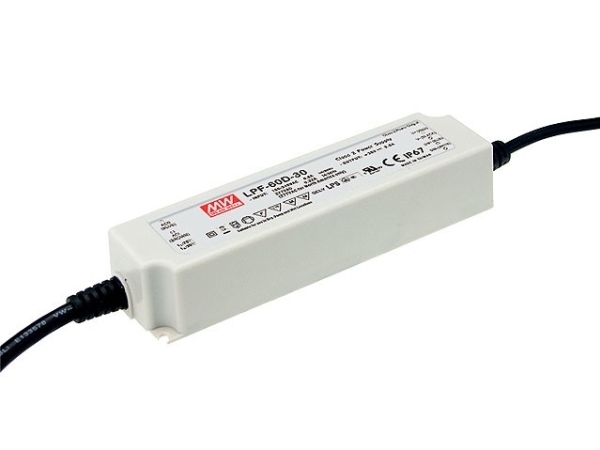MEAN WELL LPF-60D-12, Vit, 90 - 305 V, 47 - 63 hz, 450 g, 43 mm, 32 mm | Belysning - Tillbehör & reservdelar - Övriga | GameStuff