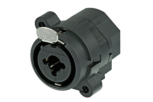 Neutrik Ncj6fi-S Xlr Stecker Flanschanschluss, Kontakte Gerade Polzahl: 3 Schwarz 1 St