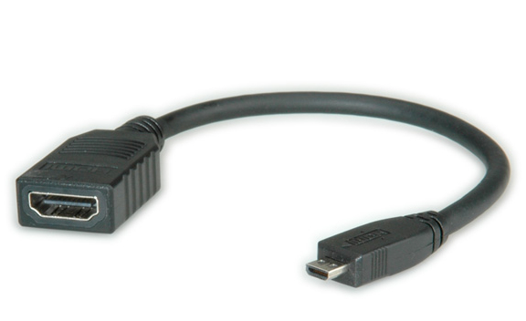 Roline 11.04.5584, 0,15 M, Hdmi Type A (Standard), Hdmi Type D (Micro), 1920 X 1080 Pixel, Sort