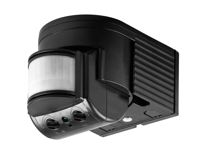 Goobay Schwarz, Aufputz-Wandmontage, 180-Erfassung, 12 M Reichweite, Ip44, Led-Geeignet, Wand, Drinnen, Draußen, Schwarz, Ip44, 2000 Lux, 10 - 420 S
