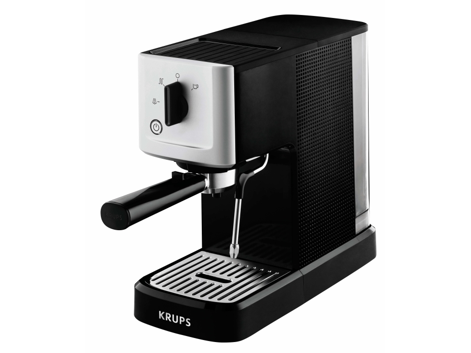 Espressomaskine, 1 L, Malet kaffe, 1460 W, Sort, Sølv