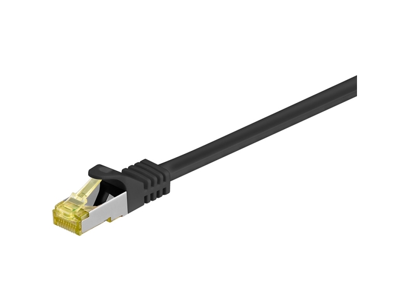Goobay Rj45 Patchkabel Cat 6A S/Ftp (Pimf), 500 Mhz Mit Cat 7 Rohkabel, Schwarz, 7.5M, 7,5 M, Cat7, S/Ftp (S-Stp), Rj-45, Rj-45