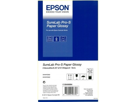 Epson Surelab Pro-S papper Glossy A4x65, 21 cm, 252 µm, 190 g/m², Tyskland, Glossy, 21 cm (8,25) | Papper & Emballage - Specialpapper - Design / grafiskt papper | GameStuff