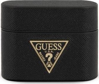 Guess Guess GUACAPVVSATMLBK AirPods Pro -suojus musta/musta Saffiano-kuosi