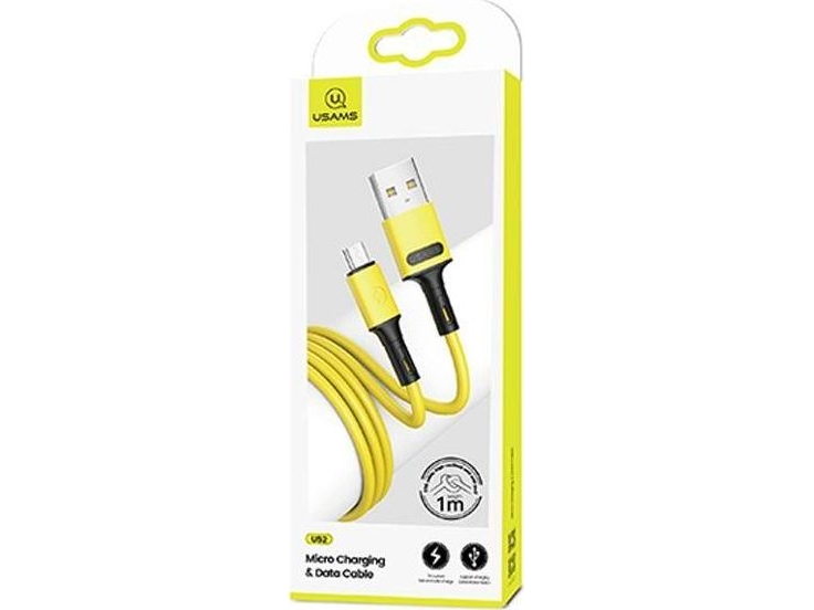 Usams Usams Usb Cable U52 Microusb 2A Fast Charge Cable 1M Yellow/Yellow Sj435usb03 (Us-Sj435)